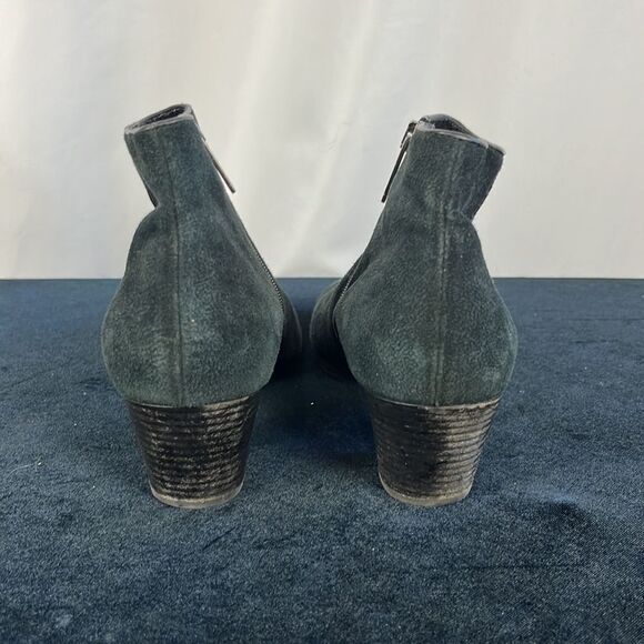 Aquatalia Black Suede Mid Heel Ankle Boots - Picture 4 of 6